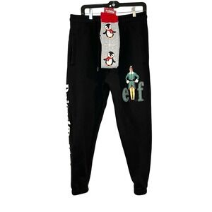 Shoe Palace Elf Movie Christmas Jogger Sweat Pants Unisex Large Black Fleece